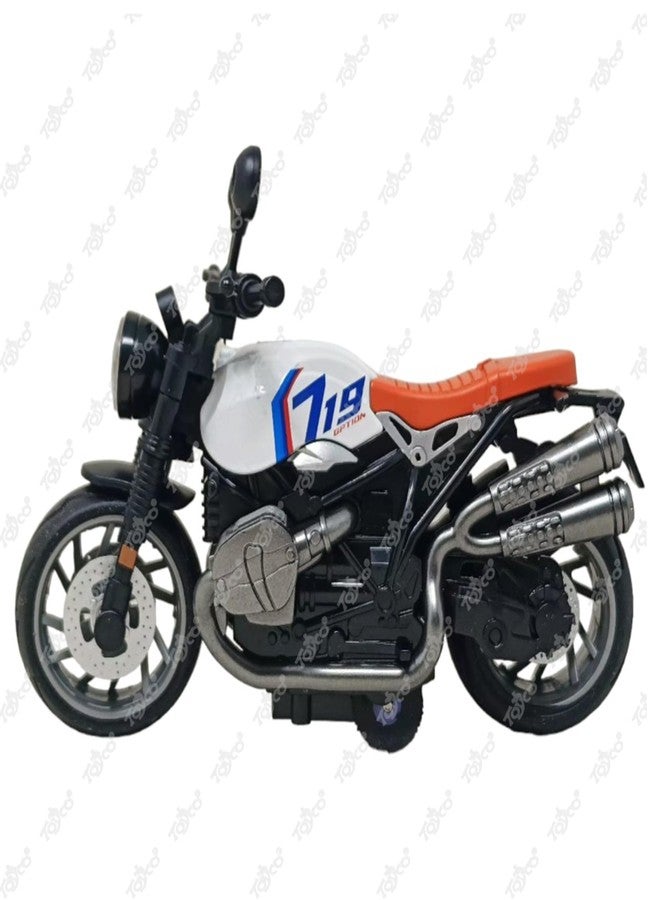 toyco® Diecast Motorcycle Toy Bike for Kids | 1:14 Scale Alloy Miniature Model | Pull Back Action, Realistic Replica, Durable Metal & Plastic | Gift for Boys & Girls Age 3+ (Multicolor) (719) - Image 5